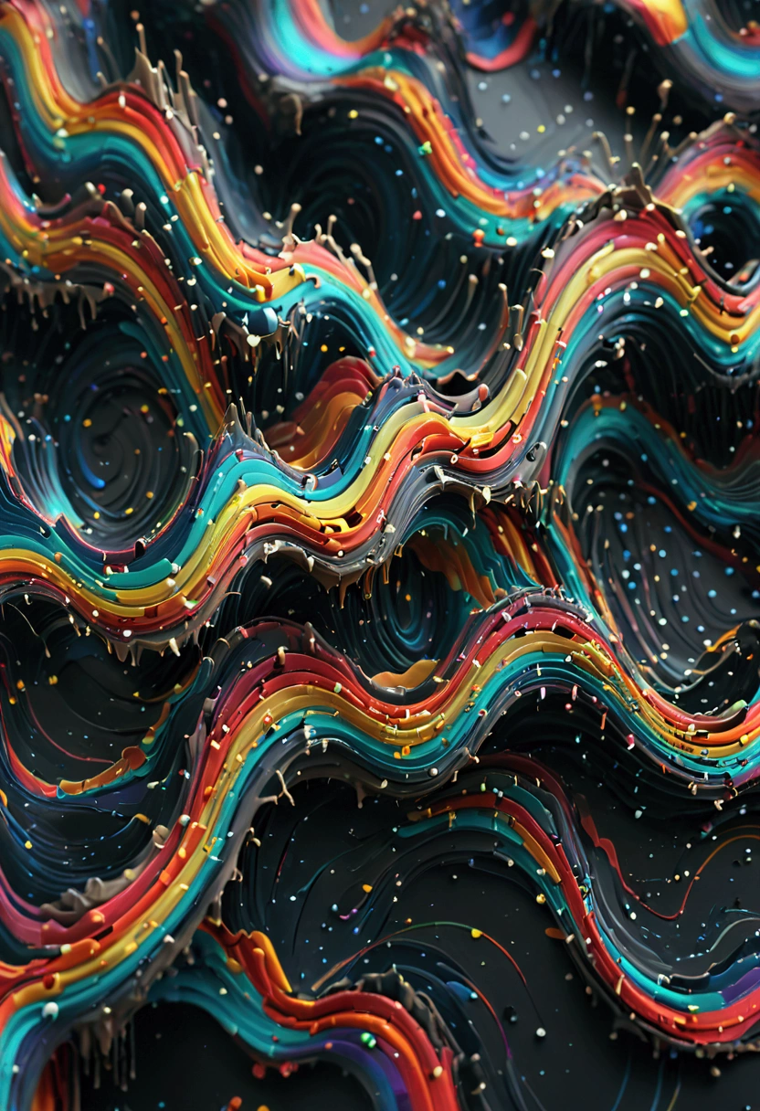 
a close up of a graphic of a sound wave with a lot of different colors, abstract art representing data, sound waves, sound wave, on floor perspective, 4k detailed digital art, digital artwork 4 k, wave frequencies, bass sound waves on circuitry, background artwork, particle waves, 4k highly detailed digital art, flashy modern background, multicolored vector art, abstract tech