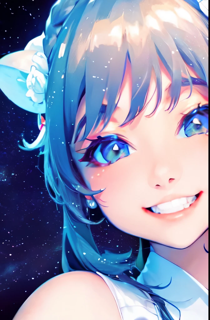 Starlight Princess, 20, smiling ((best quality, 8k, masterpiece: 1.3))), (clear focus: 1.2,) facing viewer.