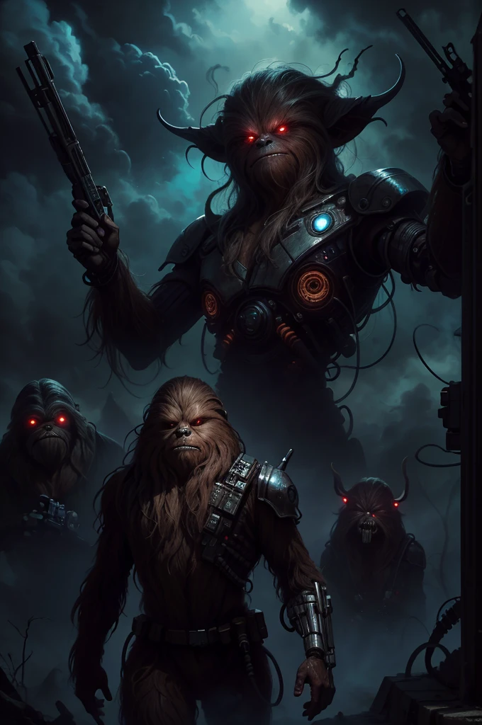 wookie strogg, grotesque, cyborg