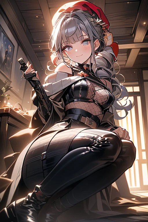 (masterpiece, best quality, ultra-detailed, best shadow), (beautiful detailed face:1.3), illustration, elf, 1girl, firefighter, solo, shiny, reflective, latex, overalls, big breast, sexy body, squat, detailed, work shoes, fire dragon, messy, workshop, industrial, black, red, silver, metal, gloves, goggles, protection, equipment, machinery, tools, sparks, dirt, dirt, oil, stains, sweat, exhaust, pipes, meters, dials, buttons, levers, cables, wires, hydraulics, systems, Hydraulic presses, cranes, pulleys, welding, torches, RAW, 8K, UHD, candid, amateur, art style by Artgerm, by nine_(liuyuhao1992), by Yusuke Murata,