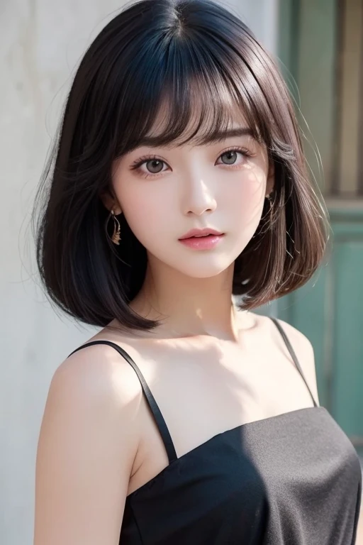   black hair,    vintage  ,   feminine, 8k, masterpiece,top quality , Excellent details) , (  high chroma, Best Shadow, The best light, Very delicate bleaching) Dark style