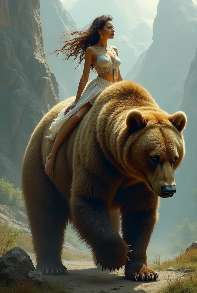 ((Highest quality)), ((masterpiece)), (detailed), A girl riding a giant anteater, sexy