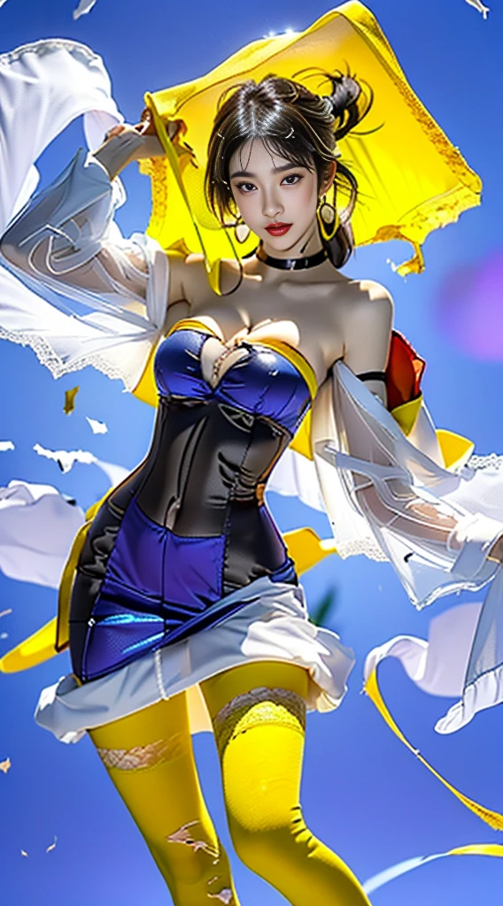 Create 12K resolution of an 18-year-old female supermodel-style character with detailed full body, Highly detailed, Best Quality, (masutepiece:1.2), Highly detailed, 1girl in, Solo, Looking at the viewer, of the highest quality, Incredibly beautiful, very delicate 8k wallpaper, Transcendently Beautiful Girl, Masterpiece face, (Eyes of a masterpiece:1.5), (Multicolored blonde hair, Short shaving surface, very short back, Very short side, Undercut, sidecut:1.3), (long eyelashes), (deep skin, Dark skin:1.7), makeup, I have a lot of piercings., (Wearing fishnet stockings:1.2), , (Five Fingers, 4fingers and 1thumb), {{{{(Glossy shocking pink lipstick}}}}}、Oil, in heat, Naughty face, Garter Belt, garter strap, {{{{bright red、Wearing, Bunny Girl, playboy, bunny}}}}, Poses to captivate、Little devil smile、Grinning、Background image is money, Casino, alcohol, drug