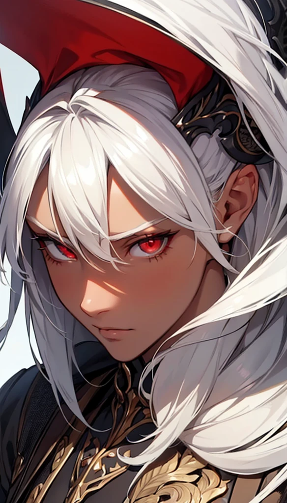 (Highest quality,Super detailed,High resolution:1.2),beautiful woman with perfect face,very_Long eyelashes, Detailed lips, Cool look, Soft Skin, Shiny Hair,Exquisite makeup,Heavy bangs，Heterogeneous eyes, one red and one gold, with different eye colors，Oversized clothing