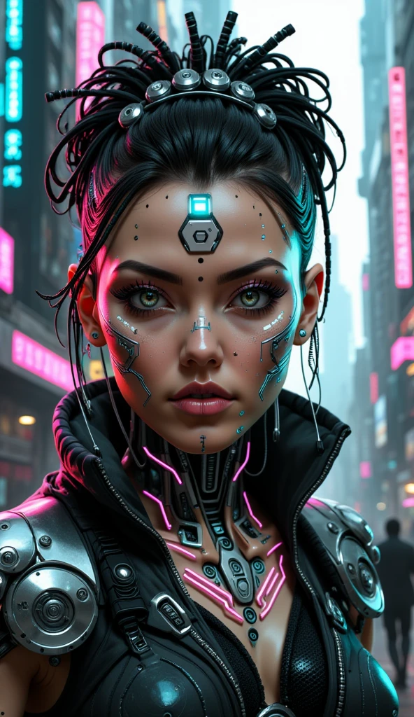 a woman, cyberpunk,  