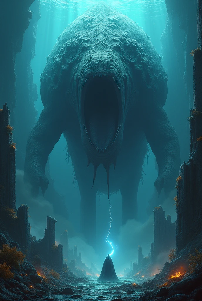 Giant black monster with a gaped asshole with radioactive ooze and blue slime coming out of his hole 