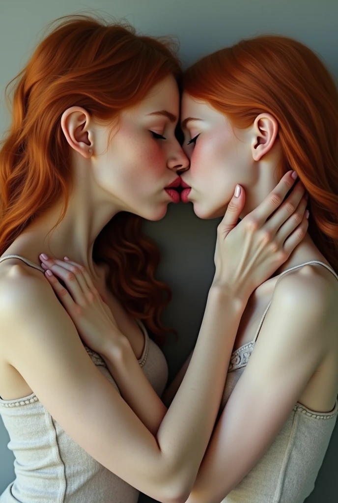 beautiful detailed eyes, beautiful detailed lips, extremely detailed eyes and face, long eyelashes, two beautiful women, one redhead and one blonde, naked, blonde licking redhead's vagina, realistic, photorealistic, photo-realistic:1.37, (best quality,4k,8k,highres,masterpiece:1.2),ultra-detailed,(realistic,photorealistic,photo-realistic:1.37),vivid colors,studio lighting,HDR,UHD,physically-based rendering,extreme detail description,professional