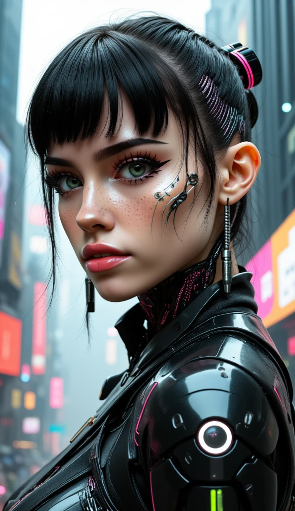 a woman, cyberpunk,  