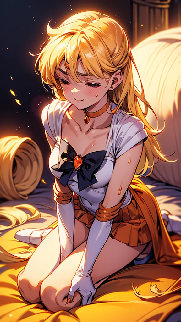 {{ close your eyes}}( Beautiful Attention to Details :1.6),  very detailed顔,{{masterpiece}}, {{{ top quality }}},{{ very detailed}},{{outdoor combat }}, 1 girl,Age 30,{ mature woman}}, sailor Venus ,,{{   sailor warrior uniform }},   Orange Skirt,  elbow gloves,  tiara , {{{ orange sailor color:1,7}}},  red ribbon ,   orange choker ,  white gloves, gem}, Embarrassing Smile  ,｛{ on all fours}},{{On  on all fours}, full body ,from side,{{ small breasts}},Small face,{{}},, thighs,{{ V-shaped eyebrows}},Feeling depressed,、sweat, Ruins