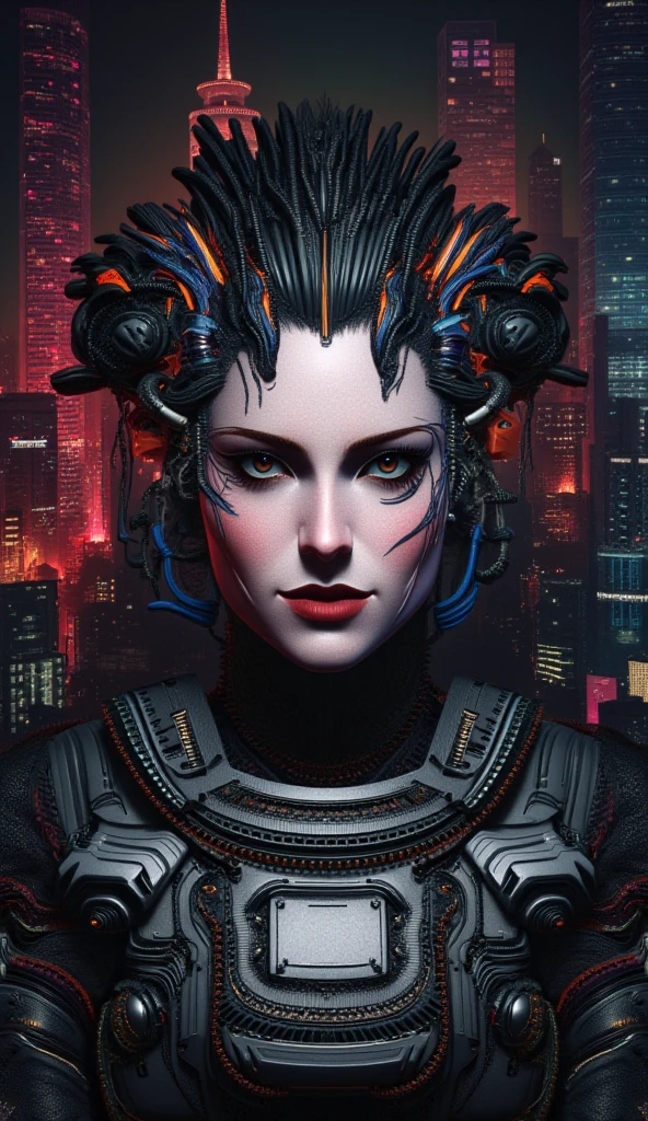 a woman, cyberpunk,  