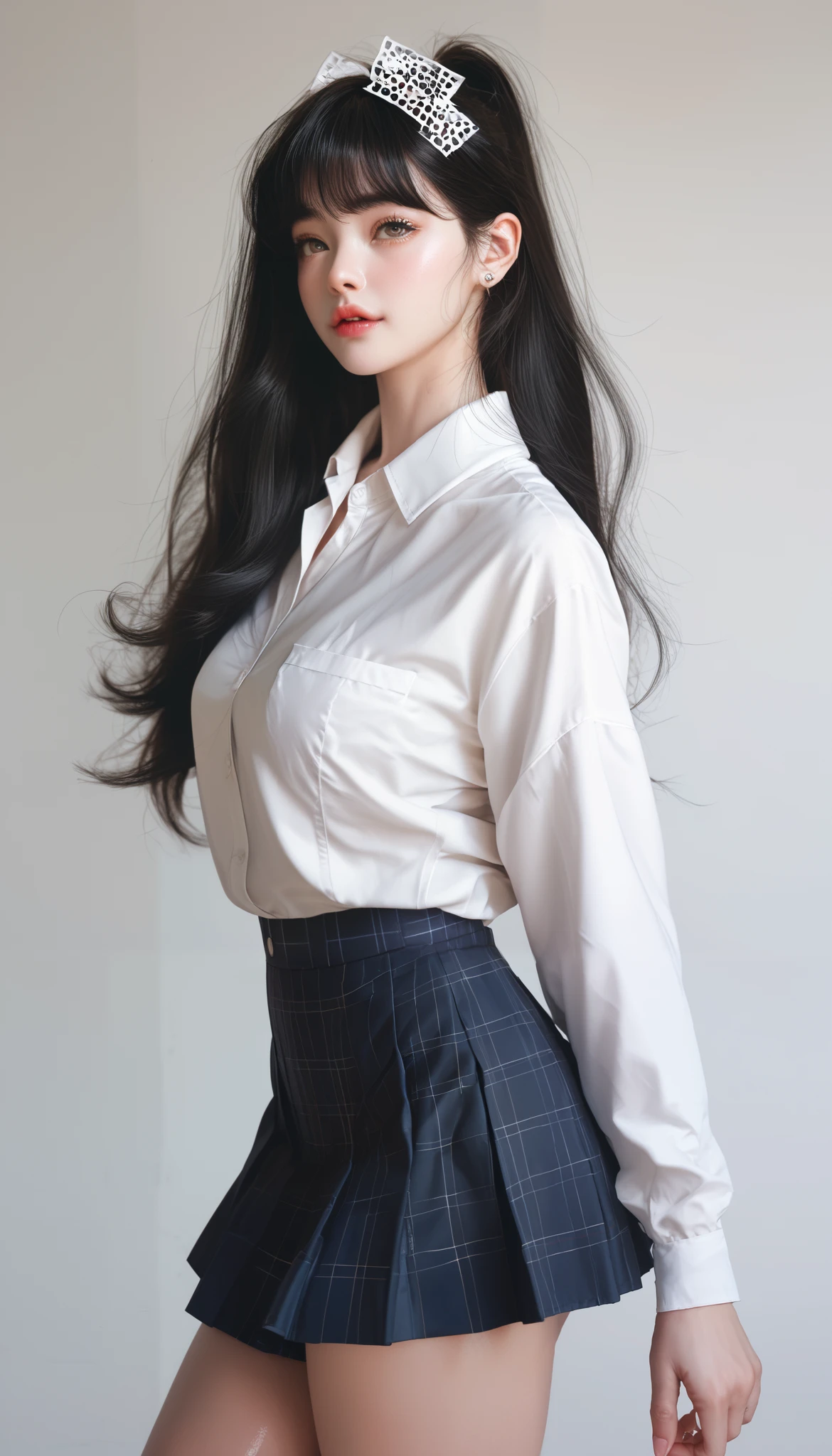 (Original photo of 8K,best qualtiy,tmasterpiece:1.2),focal point:1.2,perfect body figure:1.3,(Medium view),office room,office room,exteriors,exteriors,short skirt,short skirt,short skirt,short skirt,best qualtiy,tmasterpiece,(Small mouth:1.2),an extremely delicate and beautiful one,8k wallpaper,astounding,finely detailled,tmasterpiece,Best quality at best,(age 22:1.2),Narrow waist,Slim,is shy,Pure,adolable,Bushy hair,Soft hair,big breasts beautiful,Detailed eyes,(long whitr hair:1.2)