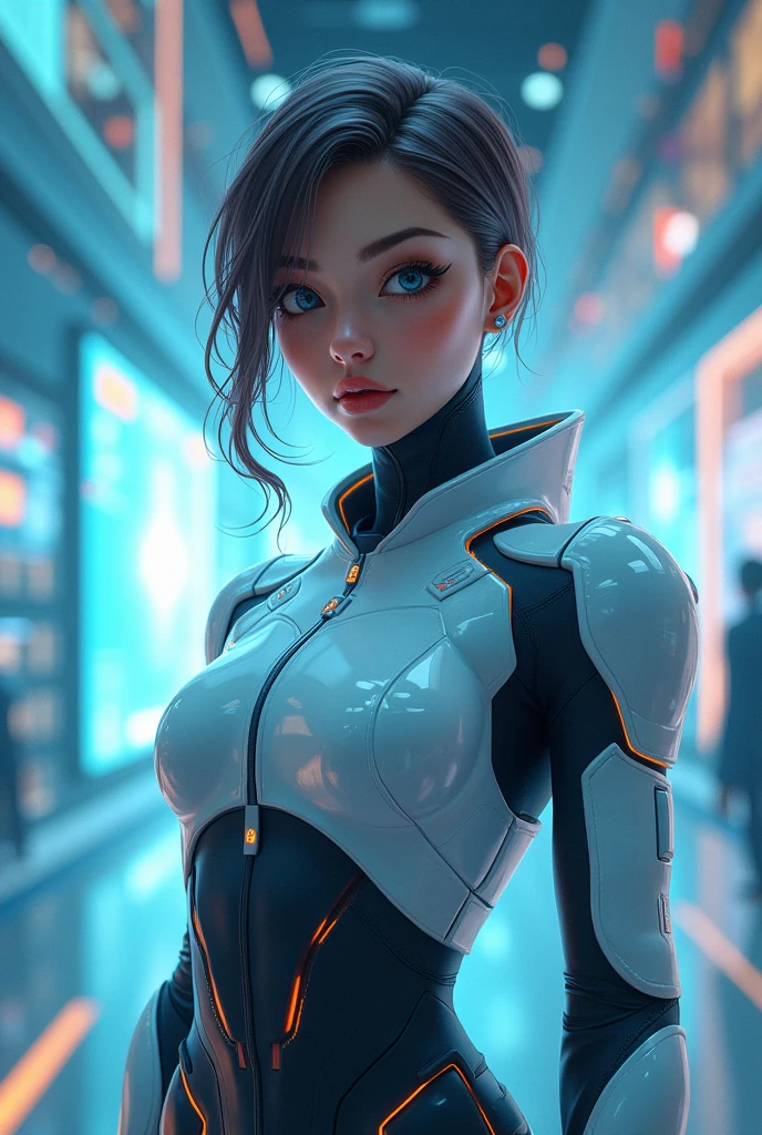 (masterpiece, best quality), 1girl, Ash gray Slicked Back Hair, Size B breasts,  <lora:small rocket breasts:1> small rocket breasts