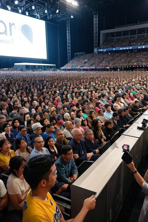 There is a man standing with a bible in his hand, rosto perfeito, cabelo arrumado curto, terno e gravata, em um lugar aberto, There are a lot of people in the background. centenas de pessoas ao fundo ouvem sua mensagem. Setting of a bustling city