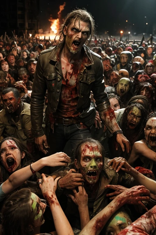 Techwear fashion <lora:FF-Style-Mid-HOT-Week3.LORA:1>,"zombies in a crowd of zombies, horde of zombies, zombie horde, zombie everywhere, zombies, zombie ghouls, zombie's, scary detailed art in color, 1990's diner full of zombies, zombies attack, detailed 4k horror artwork, undead. highly detailed, in the style dan mumford artwork, mark brooks detailed, sick, undead" . Futuristic, cyberpunk, urban, tactical, sleek, dark, highly detailed