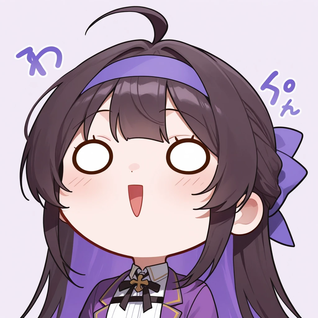 (masterpiece,best quality,ultra_detailed, highres, absurdres:1.2),Emoticon packages,1girl, virtual_youtuber, open_mouth, solo, ahoge, smile, simple_background, white_background, earrings, top_hat, :d, jewelry, bangs