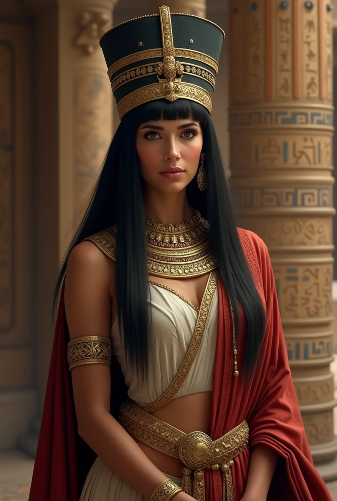 cinematic film still close-up photo of a woman as cleopatra, wearing a highly detailed cleopatra outfit, fierce and demanding, on a throne, egypt, looking at viewer,  <lora:megfox_xl_1_standard_merger_23_41_07_03:1> . shallow depth of field, vignette, highly detailed, high budget, bokeh, cinemascope, moody, epic, gorgeous, film grain, grainy