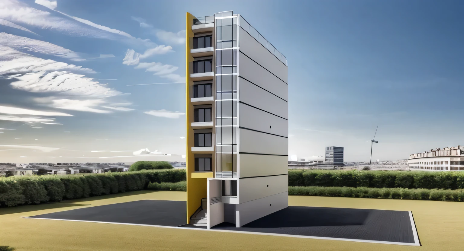 PLATEFORME KTHOUSE, 1 modern BUILDINGS,1grande cour, 1 route passe devant la maison, (Photo brute, real, Best quality, chef-d'artwork:1.2), avoir l'air moderne et minimaliste, 1 route devant la maison, dynamic lighting:1.3, (hyper realistic, photo-realistic:1.2), High quality, (dark lighting:1.2), perfect lighting, archaic, pas d'humain, light at noon, light in the door:1.2