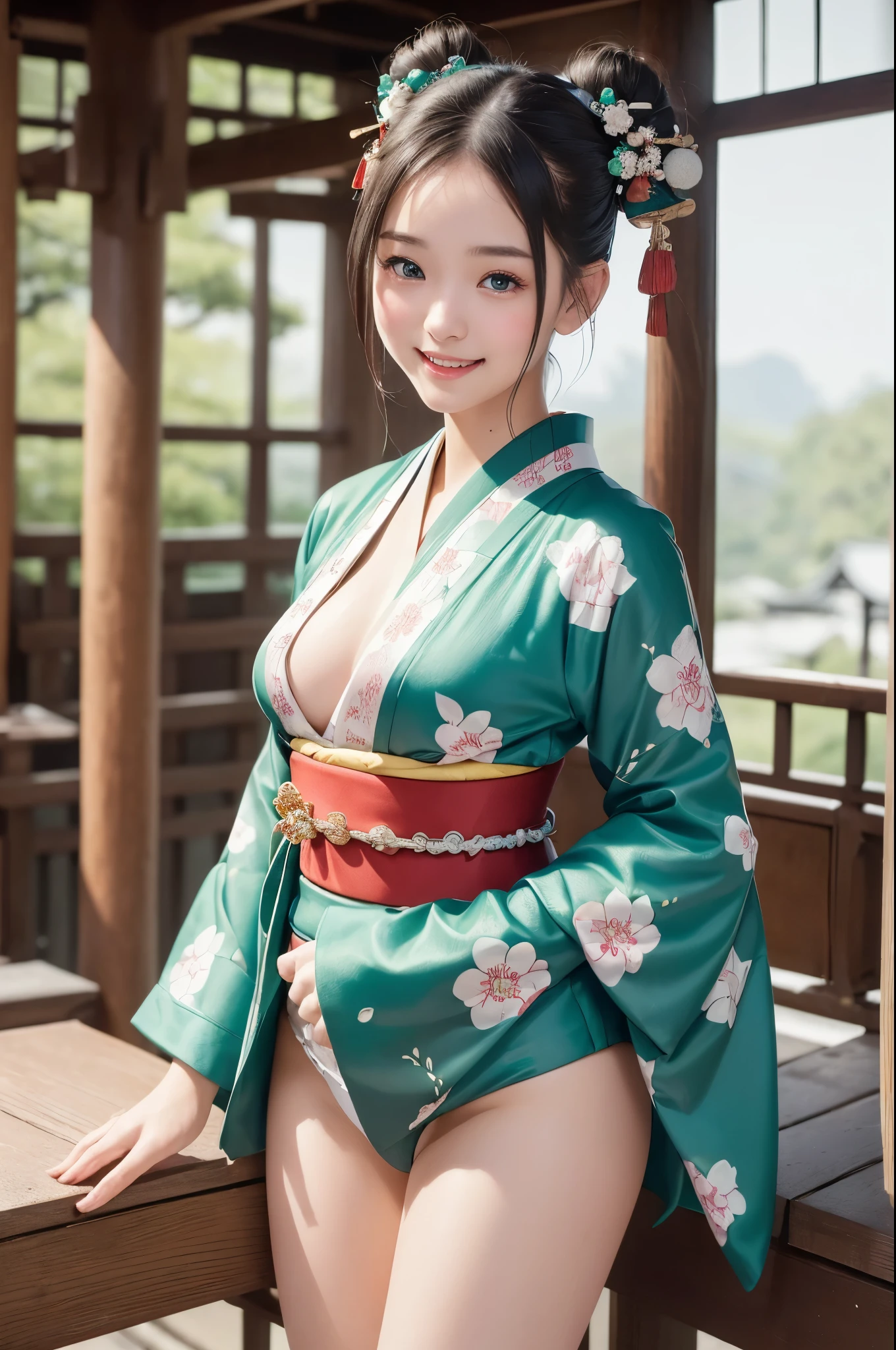 ((masterpiece)), ((highest quality、Ultra high definition)), (Very detailed),8k、Photo quality、((Amazingly cute girl))ld girl)), (Beautiful emerald blue eyes), ((smile)),A snowy night, Beautifully arranged blond hair in twin tails、whole body、((The color of the first visit, gorgeous kimono, furiso costume))、((Japanese Kimono Furusou Kimono ))、Professional Lighting、(White lace knee-highore detailed and beautiful)、(More details and cutenesore realistic)、(Small breasts)、(Random Shot)、((Japanese shrine grounds))