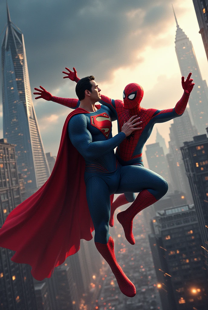 Spider-Man killed super man. Super man pray to spider-man