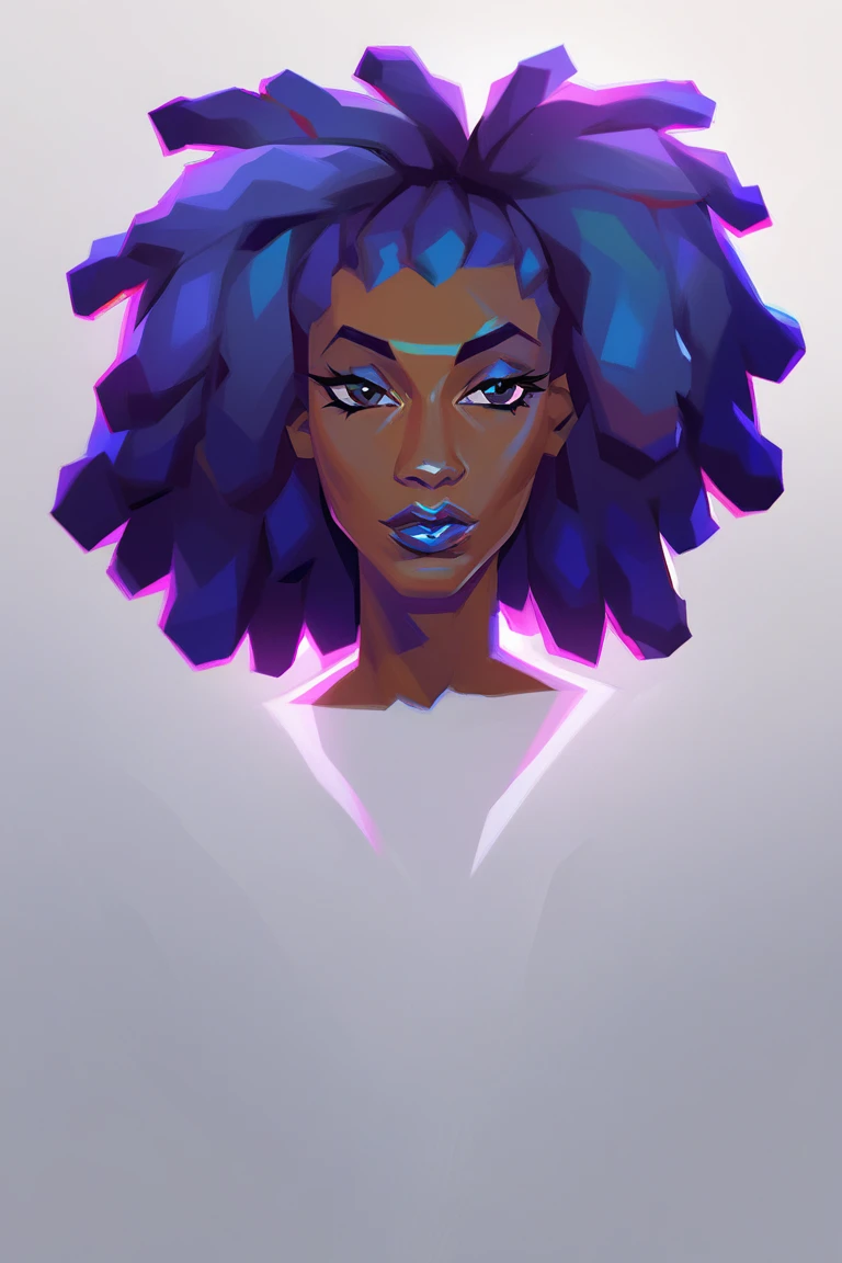 from the image above: make it a 2D drawing in orange and purple tones
