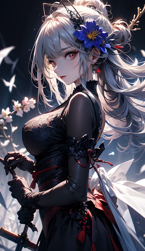 <lora:[2023.02.24]MoXin:0.6>, <lora:formidable_AzurLane_v2:0.8>, shuimobysim, traditional chinese ink painting, formidable_default, dress_default, solo, 1girl, sitting, looking at viewer, outdoors,