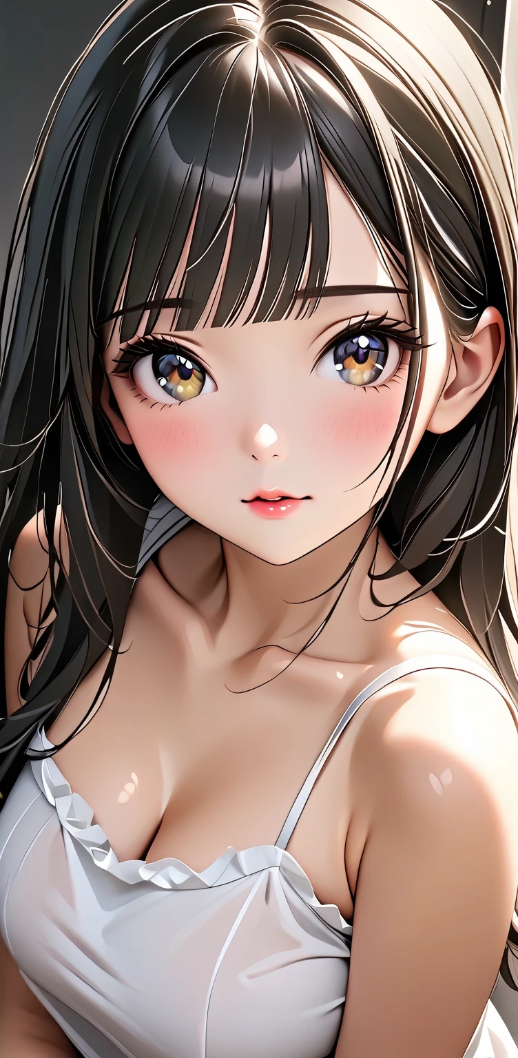 (Top quality masterpiece:1.2) Delicate illustrations, Very detailed, /Beautiful Japanese Woman、1 person,Very cute and slim、Excellent style 、((8K images、super high quality))、Very delicate face, Beautiful forehead、Bright red lipstick,(((((short hair、Light brown hair、Blonde hair))))),very cute、Kind eyes,((((lingerie、Lying on your back in bed))))、starry skies、Tokyo night view
