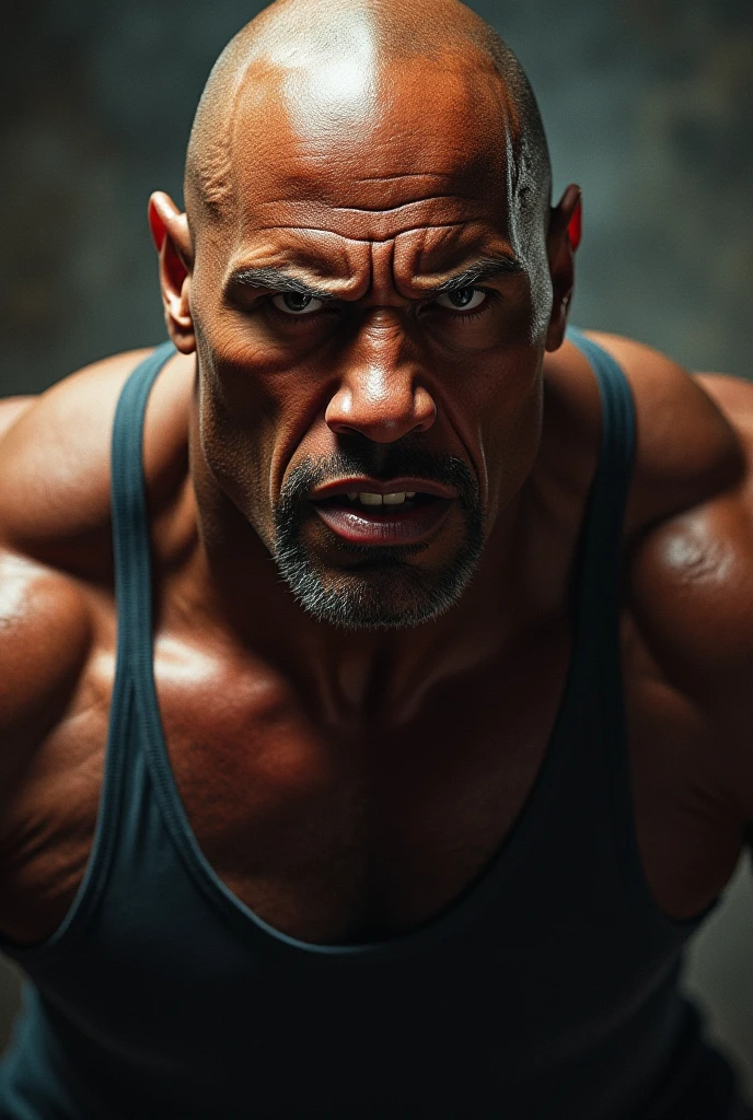 Dwayne Johnson sin camisa