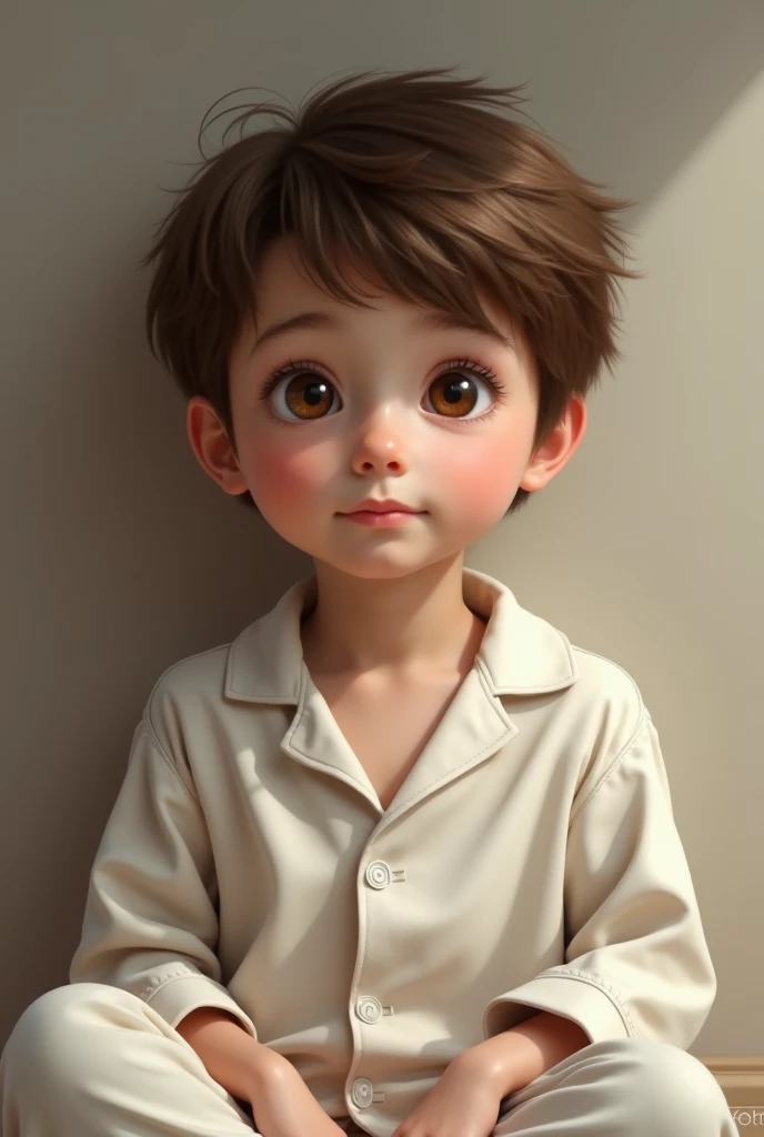 Realistic Boy , NOT plump, brown eyes and brown hair, dressed in ...