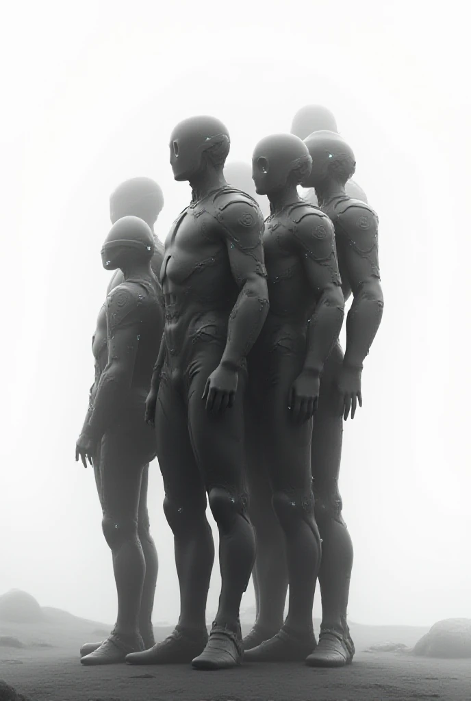 Groups of muscular albino men