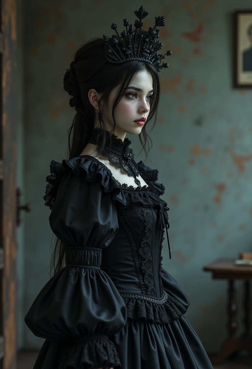 young girl in a dress and with a flower in her hair, Victorian-style costume, Victorian blue dress, inspired by Alice Prine, beautiful languid princess, princess portrait, princess portrait, princess portrait, inspired by Sophie Gengembre Anderson, Young Victorian sad fashion lady, victorian dress, young girl in steampunk style clothes, gothic princess portrait n lingersuits posing for a black and white photo, make me jealous, Muse triad, gothic aesthetics, inspired by Greta Stern, Vintage Black, inspired by Alberto Vargas, make me jealous tom bagshaw, Early, beautiful seductive women, burlesque, Barbara Ballmer, Glen Angus