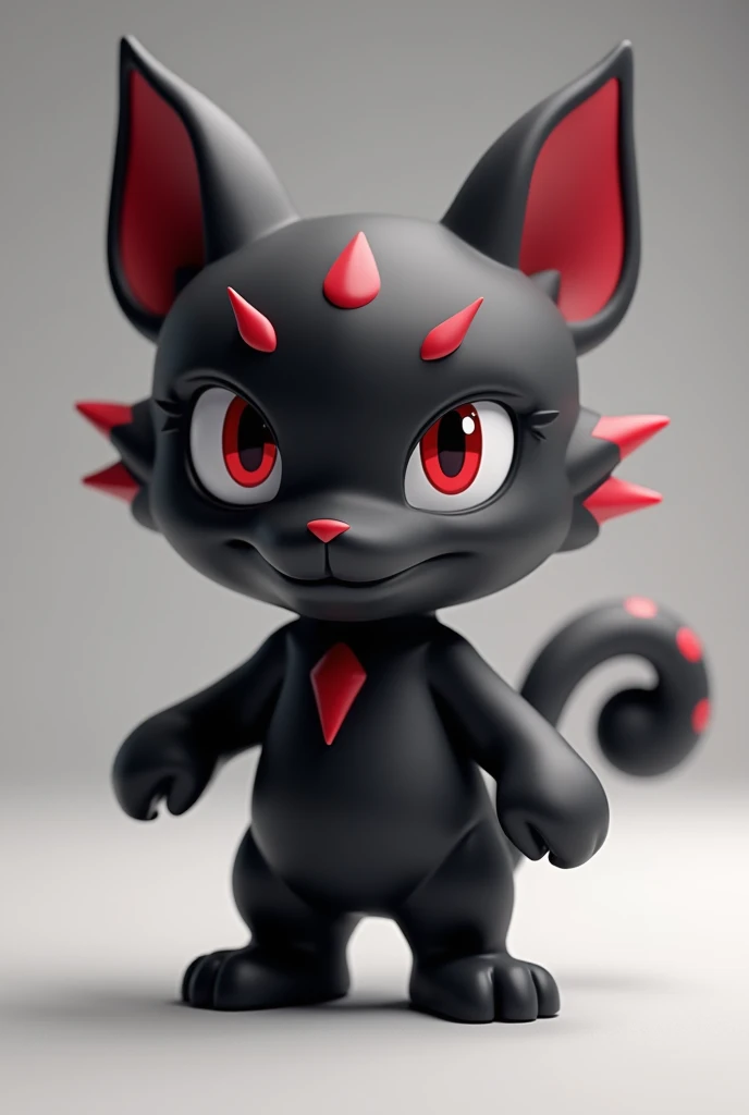 Create a vibrant dark fantasy cute ninja cat in a clean-lined minimalistic cartoon style, octane render, 8k
