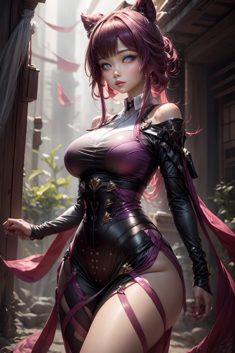 PERFECT MASTERPIECE, PROFESSIONAL AWARD-WINNING PORTRAIT, EXTREMELY DETAILED CG UNITY 8K UHD QUALITY RESOLUTION WALLPAPER, PHOTOREALISTIC, OFFICIAL ART, PROFESSIONAL CINEMATIC LIGHTING, PROFESSIONAL FILM QUALITY, COSMIC, ATMOSPHERIC, AESTHETIC, ENCHANTING, the most beautiful and sexy elf warrior goddess, very long purple hair, vibrant moonlight eyes, long detailed eyelashes, blushing, full pouting pink lips, alluring and seductive facial expression, wearing highly detailed sexy hooded battle armor, super huge enormously gigantic tits, cleavage showing, curvy, full hips, gigantic tits bursting out of her clothing, tons of tattoos and piercings, in a sexy seductive enchanting alluring pose, squatting spreading her legs open arching her back in a sexy seductive slutty pose, looking at the viewer, close up pov camera view from below, cherry blossoms and butterflies blowing in the wind, enchanted cosmic aesthetic atmospheric background