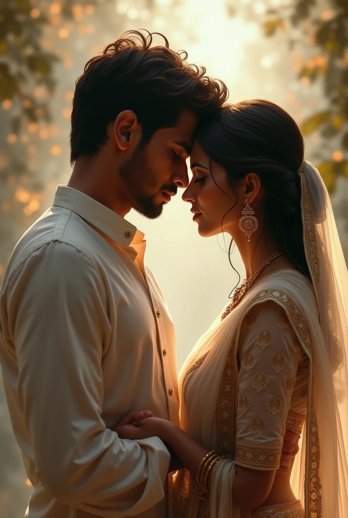 beautiful indian muslim woman, sitting on muslim hot boy leg