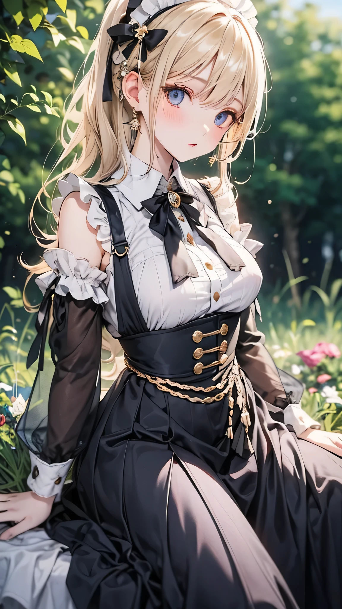 anime girl with long blonde hair and blue eyes in a white dress, small curvy , blonde anime girl with long hair, anime goddess, seductive anime girl, render of april, ecchi, from the azur lane videogame, water garden, ahegao, lolidress, loli, pi3dcg, ahegao, blush, sweat, open mouth, rolling eyes, tears, tongue out, skirt lift by myself, showing panties, nsfw,