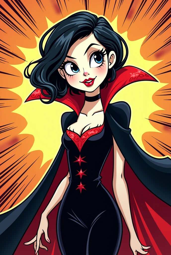 Disney, a vampire who is his cape in space art style