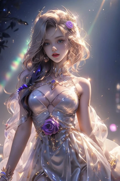 Short sleeve,Off-shoulder, skirt, White hair ,Beautiful dance dynamics , Long legs , Calf((Long white hair，Flowing long hair))Official Art , Unity8k Wallpaper , Extremely detailed , Pretty and beautiful , Sexy long legs, masterpiece , best quality ,Practical, Very detailed illustrations ,Extremely detailed , Intricate details , Extremely complex and detailed , Very detailed 8KCG wallpaper , Caustics .reflection , Ray Tracing , Devil Theme ,nebula ,Dark aura, Network Effects , (1 Girl)Solitary , 小蓝Butterfly , Dozens of monarch butterflies around , (Blue plasma flame , (insect , Butterfly)) 圣光Butterfly天使 , Butterfly翅膀 , Pastel tones in Rococo style ,Light white and light dark red , Incredibly beautiful , Cherry blossoms , Surrealism ,painting , Ethereal , Mixing reality and fantasy elements ,Ray Tracing , Complex patterns , Delicate lines , Perfect your hands, Starry Sky , rich and colorful , Star
