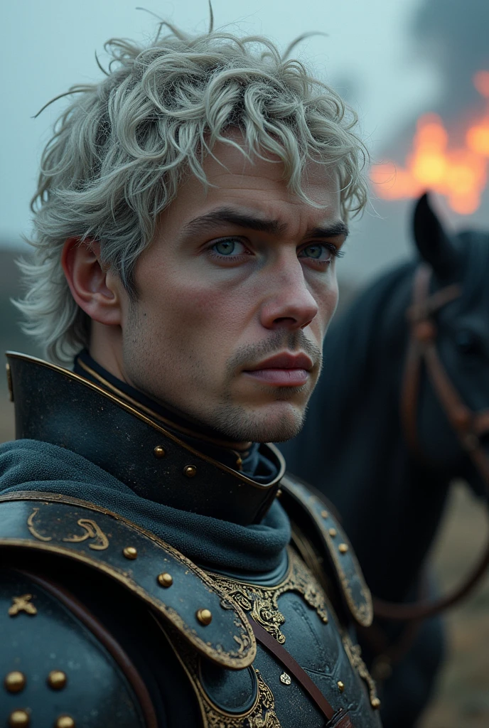 (8k, RAW photo, highest quality),(epic realistic:1.5), 1boy, caucasian, white hair, smirk, ((bright red eyes)), photorealistic, evil look, full armor, dark souls, intricate details,cinematic, dark studio,(hdr:1.5),detailed, muted colors
