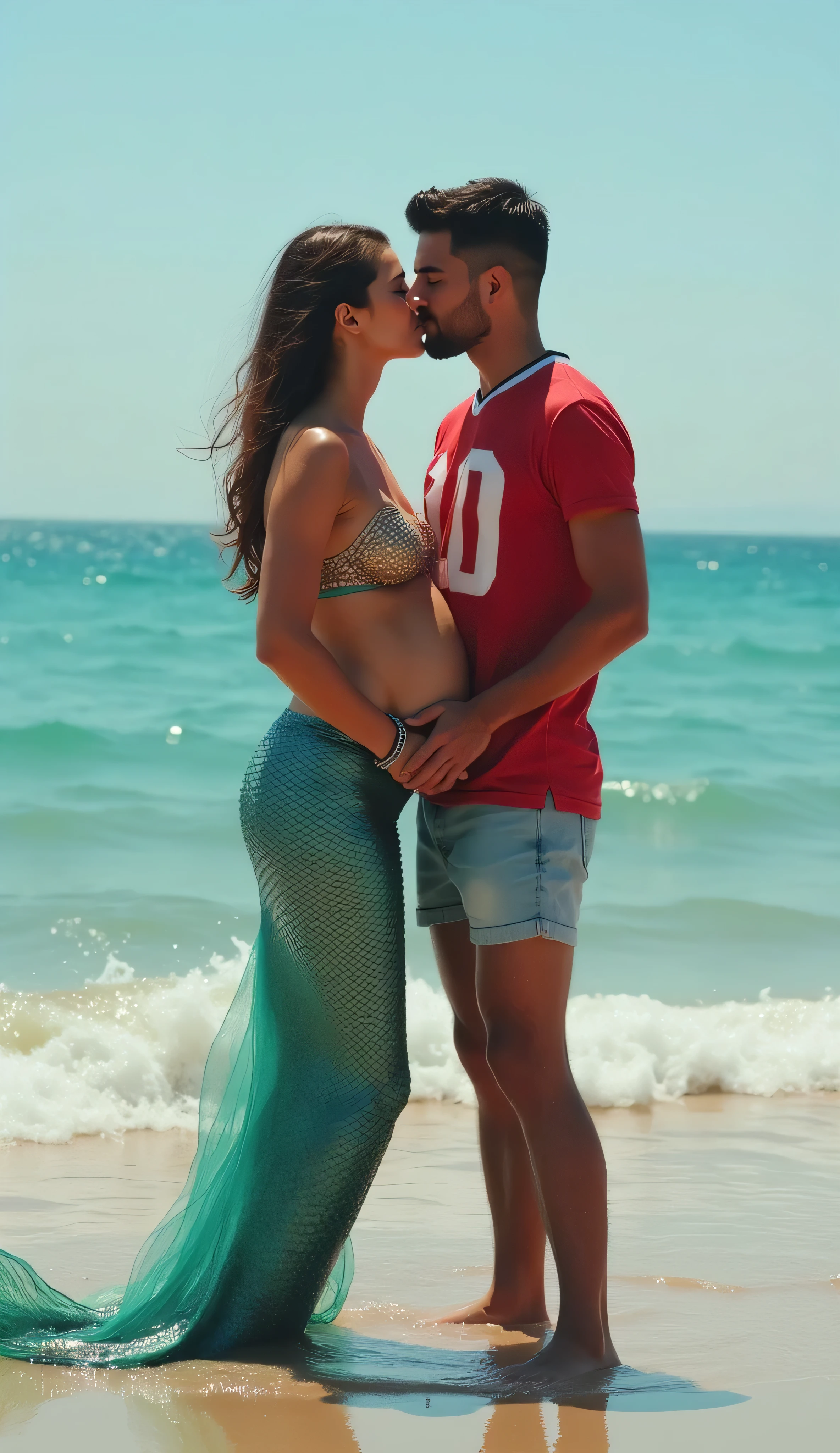 Mulher gravida no vestido verde sentado em uma rocha com um homem, fotografia materna 4K, Royal Queen of the Oceans photo shoot, posando em uma praia com o oceano, Photo Session, Directed by: Juan O'Gorman, photo shoot, em uma rocha, 1614572159, foto de uma bela, modeling photography, no oceano