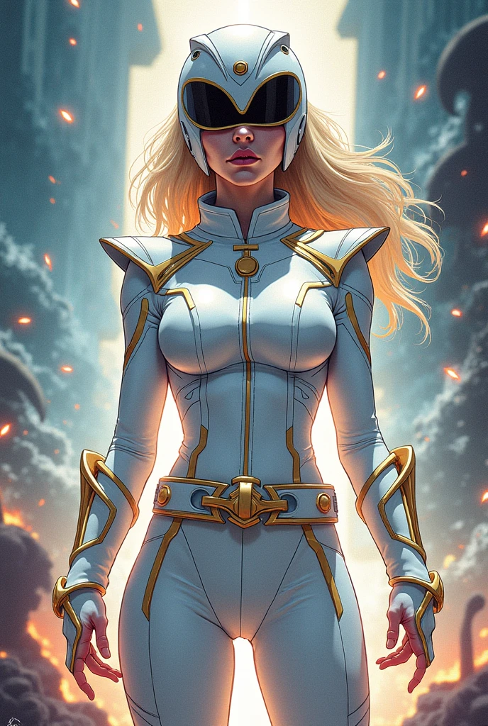 White Ranger ladki comic book - SeaArt AI