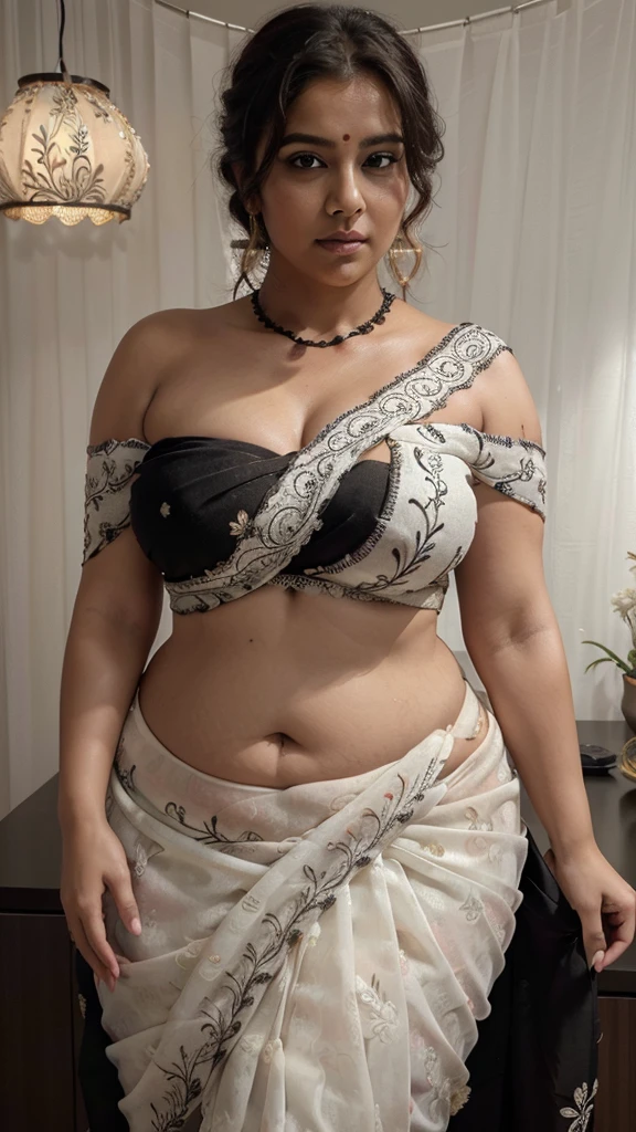 Realistic Representation of Savita bhabhi, sexy Savita aunty, tempting figure, busty aunty, goddess of lust, cougar lady, mommy, mommy figure, bulky figure, big milkers, deep cleavage, juicy fleshy figure, heavy bust, heavy hips, doodhwali, sizzling hot, Nextdoor aunty bhabhi , unsatisfied housewife, chubby aunty, sweat, oiled body, irresistibly hot, inspired by famous Indian adult comics by amarshrostha, Foto RAW, photorealistic, photography, full body shot, 50 years old Woman, master shot, perfect eyes, goddess like beauty, pierced eyes, perfect thick chubby mallu Desi aunty bhabhi, Wearing a Stanapatta, a chest-band.Saree model, model Photography, Indian saree shoot, Indian traditional wear advertising photography, traditional wear brand shoot, face of Indian actress Sonakshi Sinha, masterpiece, realistic,realism,incredible details,pleasure,photorealism, detailed skin,skin pores, high contrast, photorealistic Artstation 8k HD digital art trend of high definition and detailed realistic skin texture,ultra detail, realistic skin texture, armature, best quality, ultra high definition,(photorealistic:1.4),high resolution,detail,raw photo,sweat, Re sharp, by Lee Jefferies Nikon D850 Film Stock Photo 4 Kodak Portra 400 Camera F1.6 Lens Rich Color Ultra Real Realistic Realistic Textures Dramatic Lighting Unreal Engine Trending at Art Station Cinestill 800,(pele altamente detalhada: 1.2), 8k UHD, DSLR, soft-lighting,alta qualidade, grain of film, Fujifilm XT3,she didn't like to wear blouse or bra, intricate, she is happy to wear only saree, she hates blouse or bra, detailed hairy armpits, hyper realistic skin, skin pores, veins,wet body,premium ethnic jewellery,hyper realistic sweaty body,sweat,veins,detailed hairy stubble armpits, hyper realistic hairy armpits,low waist saree,deep juicy navel, insane details,stretchmarks,moles on breast, freckles 0.1,sensual desire,erotic fantasy,busy housewife,very busy in house chores,kaamwali aunty,alluring figure,thick arms thighs