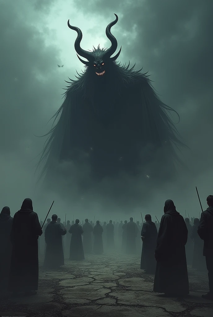 （dark fantasy),(Devil God　 Asmodeus ),(People who are afraid々),