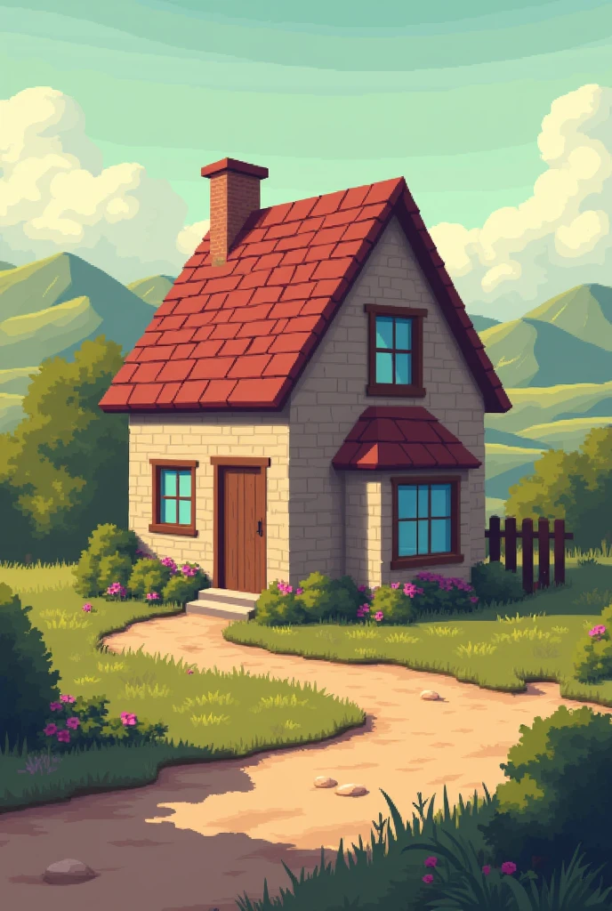 Make a sidways pixel art house