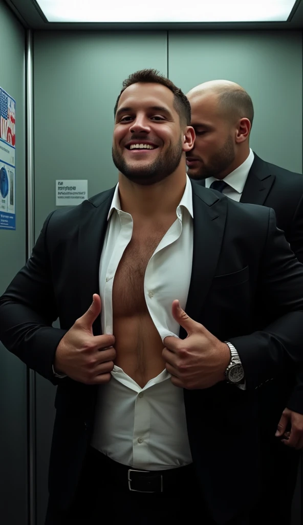 Shane fillan open his Shirt off in a front of a group Men. Wearing just a suit without a shirt underneath. He gets attention and is touched by them. He is very ticklish and giggles as they tickle him