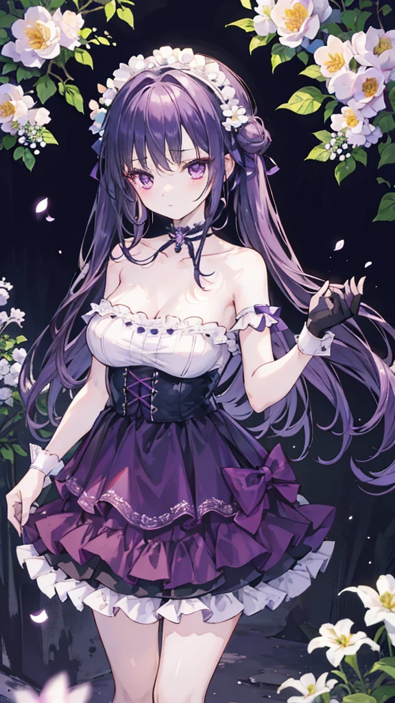 Open the dress ((Toddler girl))　((5 years old))((naked))　Long black hair　nsfw　whole body　Vibrant purple rose garden　smile　Lift up the dress　I can see your crotch　Transparent Black Lady　Black Hat　I can see your chest　A small, sheer lace mini dress((Hair Bun))(Very long hair))((Blunt bangs))((Bitch))((tsurime))((Big eyes))((Skinny body))((expensive))(Pale skin))((Vibrant purple botanical print))blue sky