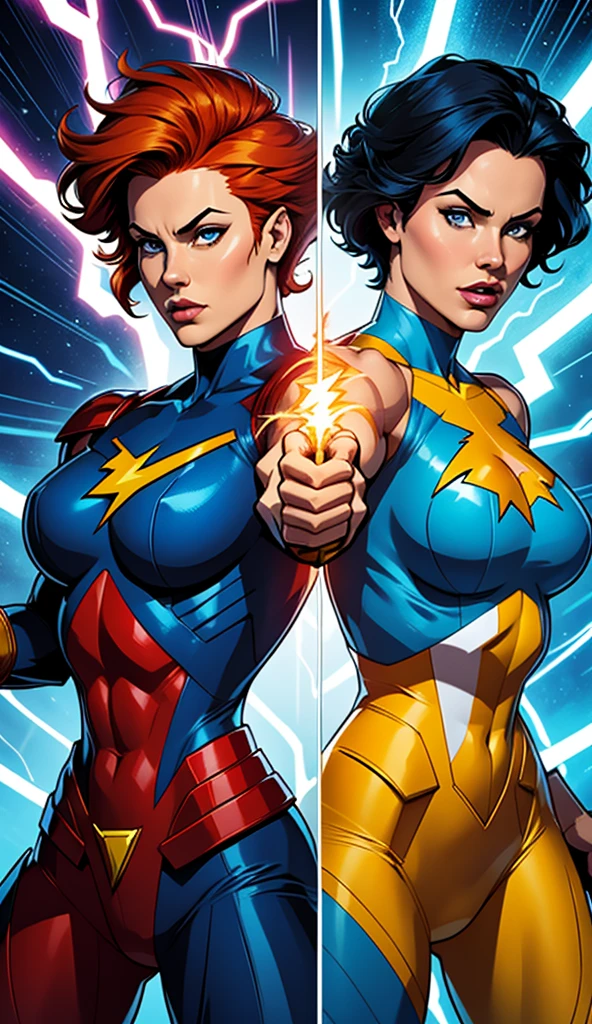 Depict the characters of "Star Trek: The Next Generation", enormous tits, in a playful and exaggerated cartoon style, emphasizing their unique personalities and humorous interactions. Draw inspiration from cartoonists like Mike Mignola or Bruce Timm.