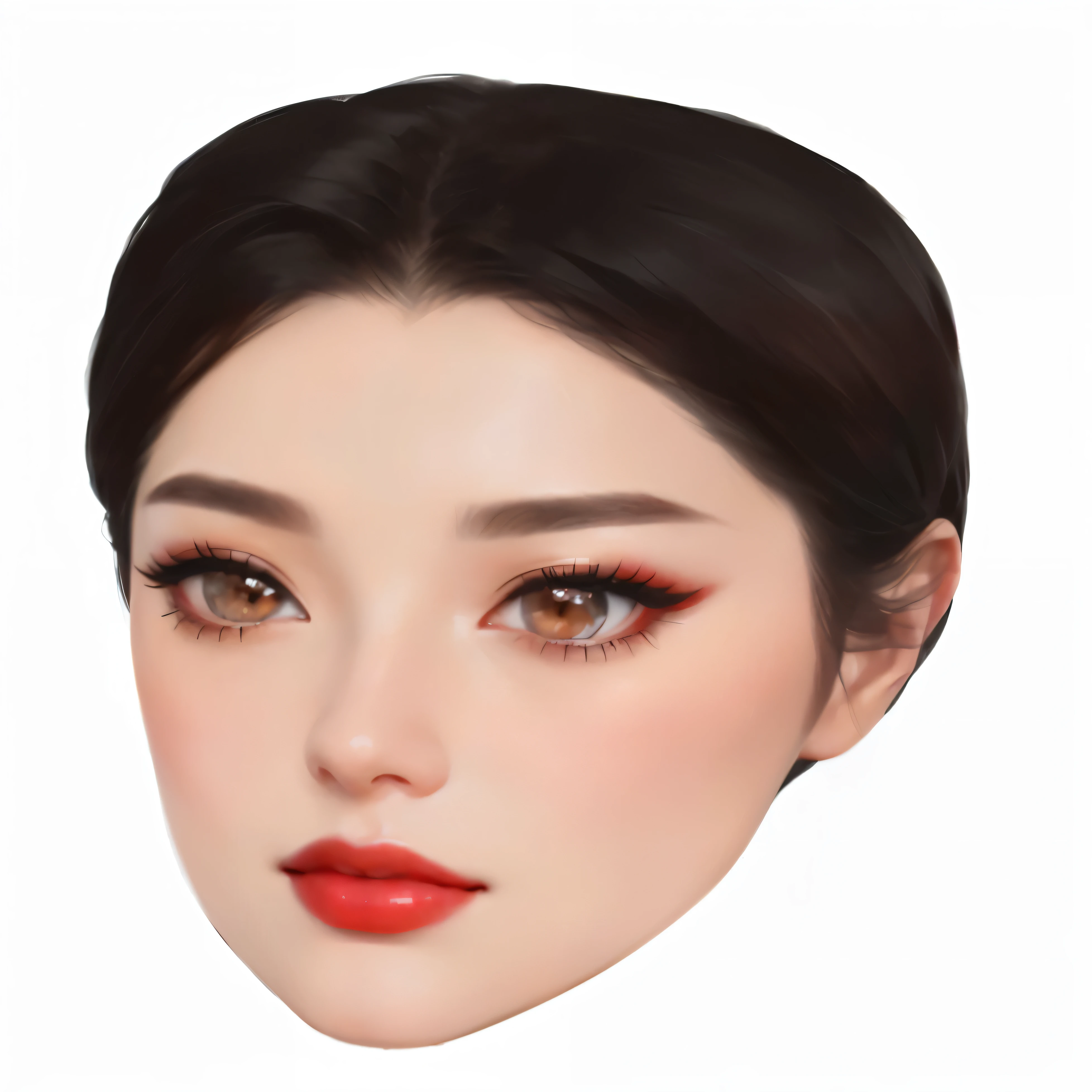 a woman with a red lipstick and a black hair, inspired by Sim Sa-jeong, realistic beautiful face, real detailed face, face realistic, single realistic face, face very realistic, human realistic face, beautiful realistic face, 8k highly detailed face, beautiful and realistic face, realistic detailed face, highly_detailed_face!!!, detailed realistic face