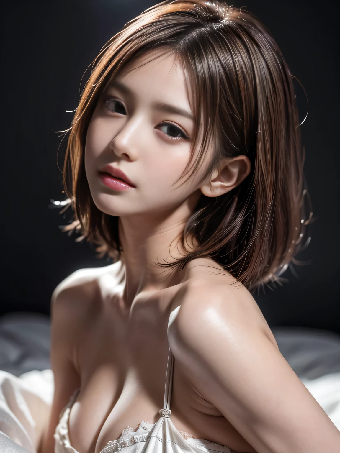 nsfw,nude,pussy,anus,short hair,bob cut,brown eyes, white shirts,(8k, RAW photo, photorealistic:1.25) ,( lipgloss, eyelashes, gloss-face, glossy skin, best quality, ultra highres, depth of field, chromatic aberration, caustics, Broad lighting, natural shading,Kpop idol) looking at viewer with a serene and goddess-like happiness, dark theme, smoothing tones, muted colors, high contrast, (natural skin texture, hyperrealism, soft light, sharp),exposure blend, medium shot, bokeh, (hdr:1.4), high contrast, (cinematic, teal and orange:0.85), (muted colors, dim colors, soothing tones:1.3), low saturation, (hyperdetailed:1.2), (noir:0.4)