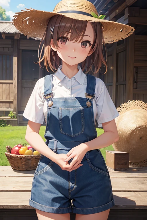 misaka mikoto、 shiny hair,  short hair, ( beautiful brown eyes、)、smile、 super detailed eyes、((hair clip)), very detailed face,  highly detailed eyes ,cowboy shot,、( One Girl )、 ,Master Piece,  top quality ,  high res, masterpiece , 



 place your hands on your hips no 、 shiny brown hair ,  short hair, ( beautiful brown eyes、Sparkling Eyes, fine grain)、smile、 super detailed eyes、 very detailed face,  High Detail Eyes ,




( top quality 、4K、8k、 high res、masterpiece: 1.2)、  overalls 、rice planting、Farmer、 Straw Hat 、 thin thighs 、
