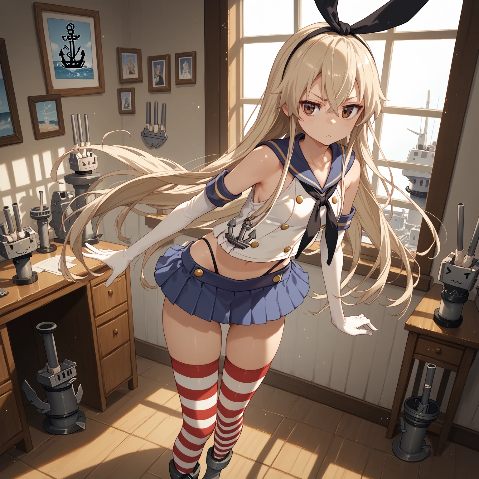 score_9, score_8_up, score_7_up, score_6_up, source_anime, 1girl, (dynamic angle), (perfect image), 8k wallpaper, most detailed, Complex, delicate background, offical art,shimakaze(kancolle)