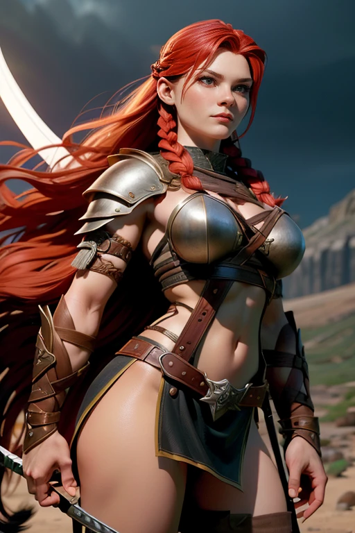 there is a woman with red hair holding a sword in a cave, unreal motor render saint seiya, Elden Chefe do Anel, square enix cinematic art, 4K fantasia detalhe, Elden Ring Cinematic Lighting, detalhes finos. anime. tentacles, Cinematic Shadowbringers, yoshitaka amano octano render, Akihiko Yoshida. Motor irreal, Da NCSOFT